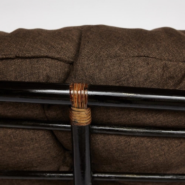 Кресло-качалка Tetchair PAPASAN/ПАПАСАН w 23/01 B /с подушкой/ 115х78х104 см, Antique brown античный черно-коричневый, ткань Коричневый, 3М7-147