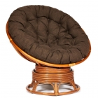 Кресло-качалка Tetchair PAPASAN/ПАПАСАН w 23/01 B /с подушкой/ 115х78х104 см, Cognac коньяк, ткань Коричневый, 3М7-147