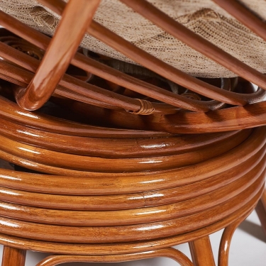 Кресло-качалка Tetchair PAPASAN/ПАПАСАН w 23/01 B /с подушкой/ 115х78х104 см, Cognac коньяк, ткань Коричневый, 3М7-147