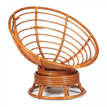 Кресло-качалка Tetchair PAPASAN/ПАПАСАН w 23/01 B /с подушкой/ 115х78х104 см, Cognac коньяк, ткань Коричневый, 3М7-147