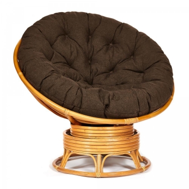 Кресло-качалка Tetchair PAPASAN/ПАПАСАН w 23/01 B /с подушкой/ 115х78х104 см, Honey мед, ткань Коричневый, 3М7-147