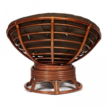 Кресло-качалка Tetchair PAPASAN/ПАПАСАН w 23/01 B /с подушкой/ 115х78х104 см, Pecan орех, ткань Коричневый, 3М7-147