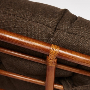 Кресло-качалка Tetchair PAPASAN/ПАПАСАН w 23/01 B /с подушкой/ 115х78х104 см, Pecan орех, ткань Коричневый, 3М7-147