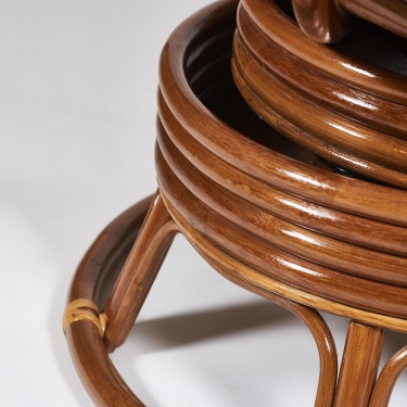 Кресло-качалка Tetchair PAPASAN/ПАПАСАН w 23/01 B /с подушкой/ 115х78х104 см, Pecan орех, ткань Коричневый, 3М7-147