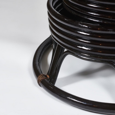 Кресло-качалка Tetchair PAPASAN/ПАПАСАН w 23/01 B /с подушкой/ 115х78х104 см, Antique brown античный черно-коричневый, ткань Оранжевый, С 23