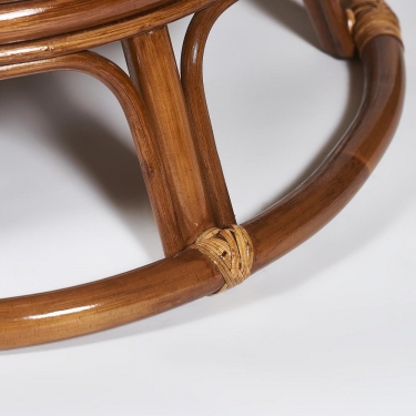 Кресло-качалка Tetchair PAPASAN/ПАПАСАН w 23/01 B /с подушкой/ 115х78х104 см, Pecan орех, ткань Оранжевый, С 23