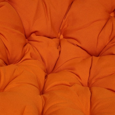 Кресло-качалка Tetchair PAPASAN/ПАПАСАН w 23/01 B /с подушкой/ 115х78х104 см, Pecan орех, ткань Оранжевый, С 23