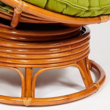 Кресло-качалка Tetchair PAPASAN/ПАПАСАН w 23/01 B /с подушкой/ 115х78х104 см, Cognac коньяк, флок Олива, 23