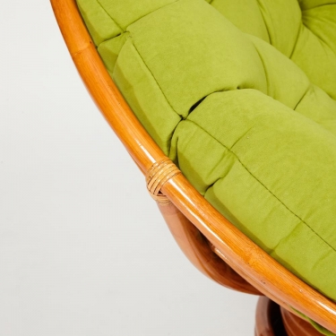 Кресло-качалка Tetchair PAPASAN/ПАПАСАН w 23/01 B /с подушкой/ 115х78х104 см, Cognac коньяк, флок Олива, 23