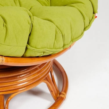 Кресло-качалка Tetchair PAPASAN/ПАПАСАН w 23/01 B /с подушкой/ 115х78х104 см, Cognac коньяк, флок Олива, 23