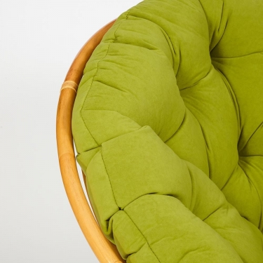 Кресло-качалка Tetchair PAPASAN/ПАПАСАН w 23/01 B /с подушкой/ 115х78х104 см, Honey мед, флок Олива, 23