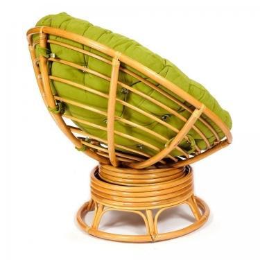 Кресло-качалка Tetchair PAPASAN/ПАПАСАН w 23/01 B /с подушкой/ 115х78х104 см, Honey мед, флок Олива, 23