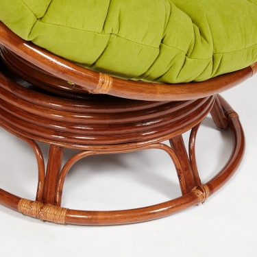 Кресло-качалка Tetchair PAPASAN/ПАПАСАН w 23/01 B /с подушкой/ 115х78х104 см, Pecan орех, флок Олива, 23