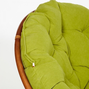 Кресло-качалка Tetchair PAPASAN/ПАПАСАН w 23/01 B /с подушкой/ 115х78х104 см, Pecan орех, флок Олива, 23