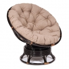 Кресло-качалка Tetchair PAPASAN/ПАПАСАН w 23/01 B /с подушкой/ 115х78х104 см, Antique brown античный черно-коричневый, экошерсть Коричневый, 1811-5