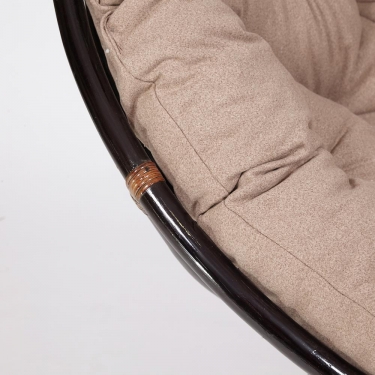 Кресло-качалка Tetchair PAPASAN/ПАПАСАН w 23/01 B /с подушкой/ 115х78х104 см, Antique brown античный черно-коричневый, экошерсть Коричневый, 1811-5