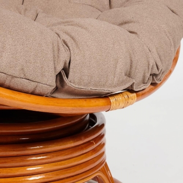 Кресло-качалка Tetchair PAPASAN/ПАПАСАН w 23/01 B /с подушкой/ 115х78х104 см, Cognac коньяк, экошерсть Коричневый, 1811-5
