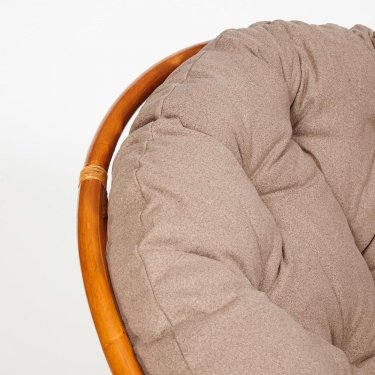 Кресло-качалка Tetchair PAPASAN/ПАПАСАН w 23/01 B /с подушкой/ 115х78х104 см, Cognac коньяк, экошерсть Коричневый, 1811-5