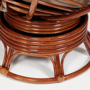 Кресло-качалка Tetchair PAPASAN/ПАПАСАН w 23/01 B /с подушкой/ 115х78х104 см, Pecan орех, экошерсть Коричневый, 1811-5