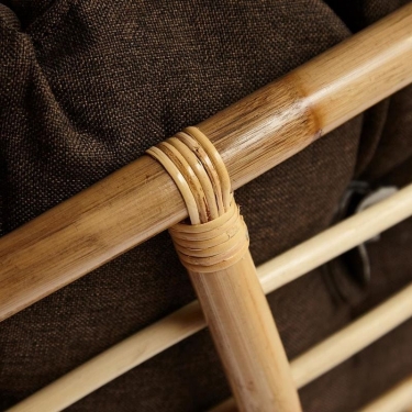 Кресло Tetchair PAPASAN ECO/ПАПАСАН ЭКО P115-1/SP STD /c подушкой, ремешками/ диаметр подушки 125 см, 115x101x92 см, Natural натуральный, ткань Коричневый, 3М7-147
