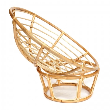 Кресло Tetchair PAPASAN ECO/ПАПАСАН ЭКО P115-1/SP STD /c подушкой, ремешками/ диаметр подушки 122 см, 115x101x92 см, Natural натуральный, ткань Оранжевый, С 23