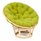 Кресло Tetchair PAPASAN ECO/ПАПАСАН ЭКО P115-1/SP STD /c подушкой, ремешками/ диаметр подушки 125 см, 115x101x92 см, Natural натуральный, флок Олива, 23