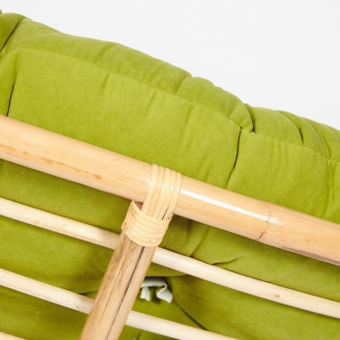 Кресло Tetchair PAPASAN ECO/ПАПАСАН ЭКО P115-1/SP STD /c подушкой, ремешками/ диаметр подушки 125 см, 115x101x92 см, Natural натуральный, флок Олива, 23