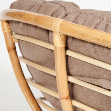 Кресло Tetchair PAPASAN ECO/ПАПАСАН ЭКО P115-1/SP STD /c подушкой, ремешками/ Natural натуральный, экошерсть Коричневый, 1811-5