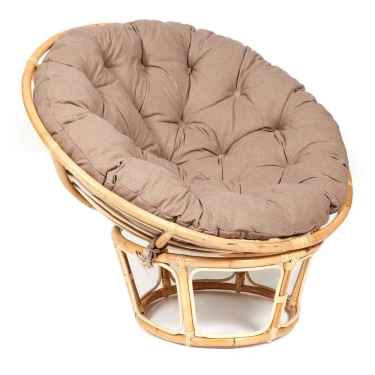 Кресло Tetchair PAPASAN ECO/ПАПАСАН ЭКО P115-1/SP STD /c подушкой, ремешками/ Natural натуральный, экошерсть Коричневый, 1811-5