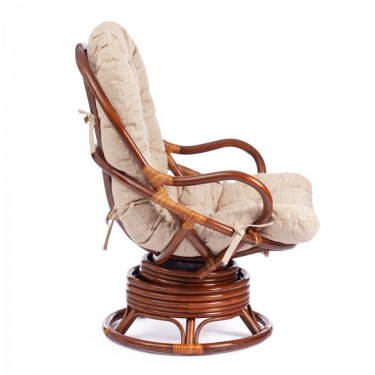Кресло вращающееся Tetchair FLORES 5005 /с подушкой/ Pecan орех, ткань хлопок, цвет натуральный