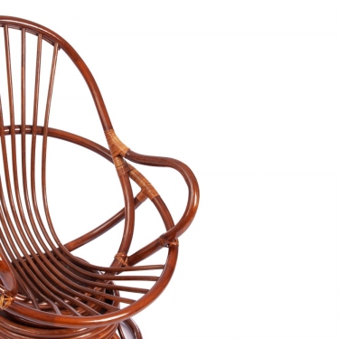 Кресло вращающееся Tetchair FLORES 5005 /с подушкой/ Pecan орех, ткань хлопок, цвет натуральный