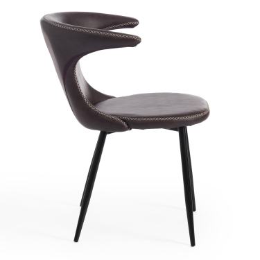 Стул Tetchair FLAIR mod. 9020 / 1 шт. в упаковке экокожа/металл, 60 х 56 х 78 см , коричневый 1/черный