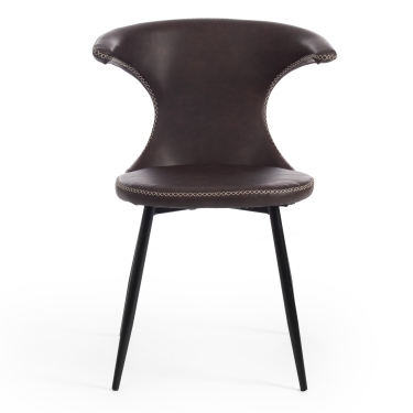 Стул Tetchair FLAIR mod. 9020 / 1 шт. в упаковке экокожа/металл, 60 х 56 х 78 см , коричневый 1/черный