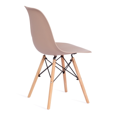 Стул Tetchair CINDY EAMES mod. 001 / 1 шт. в упаковке дерево бук/металл/сиденье пластик, 51x46x82.5см, бежевый / beige