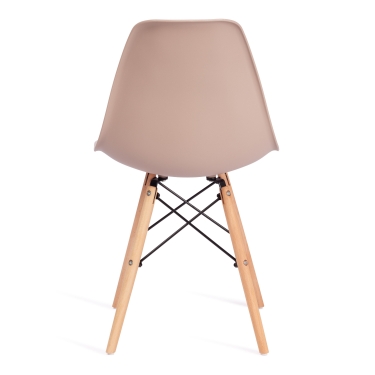 Стул Tetchair CINDY EAMES mod. 001 / 1 шт. в упаковке дерево бук/металл/сиденье пластик, 51x46x82.5см, бежевый / beige