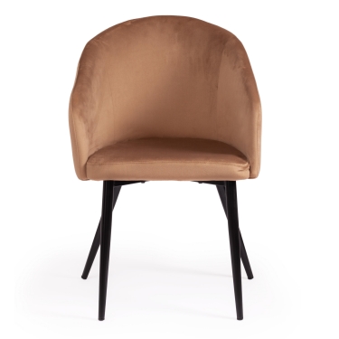 Кресло Tetchair LA FONTAIN mod. 004 / 1 шт. в упаковке вельвет/металл, 60 х 57 х 84 см , коричневый HLR11/черный