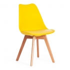 Стул Tetchair TULIP mod. 73 / 1 шт. в упаковке дерево/пластик/ПУ, 48.552.583cм, желтый