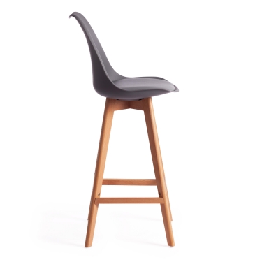 Стул барный Tetchair TULIP BAR mod. C1014H / 1 шт. в упаковке пластик/дерево, 57 х 48 х 114 см, серый 024 /натуральный