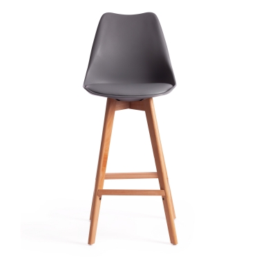 Стул барный Tetchair TULIP BAR mod. C1014H / 1 шт. в упаковке пластик/дерево, 57 х 48 х 114 см, серый 024 /натуральный