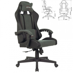 Кресло компьютерное BRABIX BRABIX Striker GM-121 экокожа/велюр Черное/серое