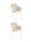 Стул Stool Group Венера велюр кремовый ножки белые 2 шт