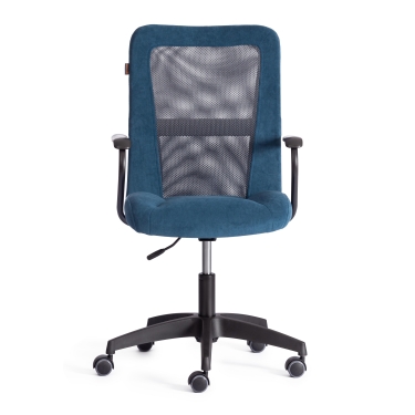 Кресло Tetchair STAFF флок/ткань, синий/серый, 32/W-12