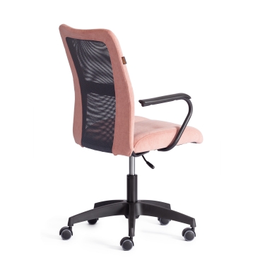 Кресло Tetchair STAFF флок/ткань, розовый/серый, 137/W-12