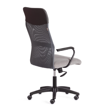 Кресло Tetchair PRACTIC мп флок/кож/зам , серый/металлик, 29/W-12/36