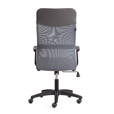 Кресло Tetchair PRACTIC мп флок/кож/зам , серый/металлик, 29/W-12/36
