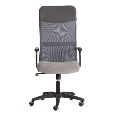 Кресло Tetchair PRACTIC мп флок/кож/зам , серый/металлик, 29/W-12/36