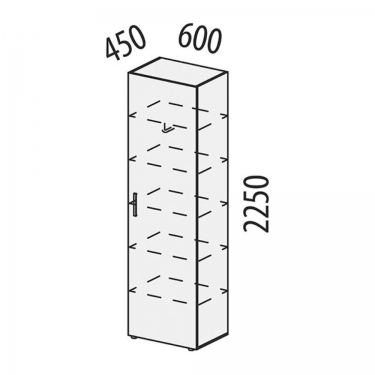 Шкаф-пенал лев/прав Витра Монако 606.16 Дуб Вотан / Белый шпон/ Альпийский белый