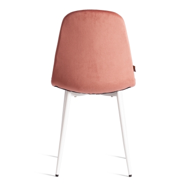 Стул Tetchair BREEZE mod. JSC-58 Велюр/металл , 44 х 53 х 86 см, Coral коралловый HLR44 / белый