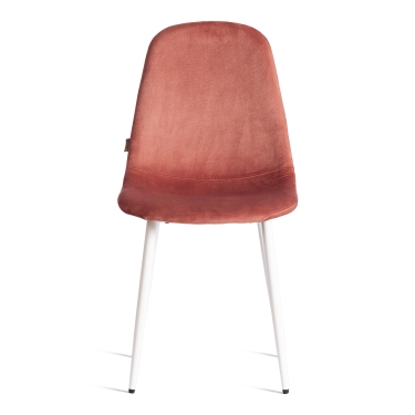 Стул Tetchair BREEZE mod. JSC-58 Велюр/металл , 44 х 53 х 86 см, Coral коралловый HLR44 / белый