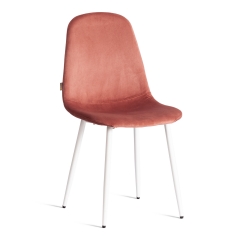 Стул Tetchair BREEZE mod. JSC-58 Велюр/металл , 44 х 53 х 86 см, Coral коралловый HLR44 / белый